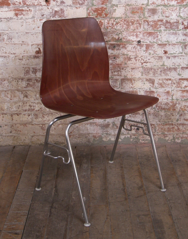 Vintage Rosewood Bent Plywood & Metal Stacking Chair Get Back Inc