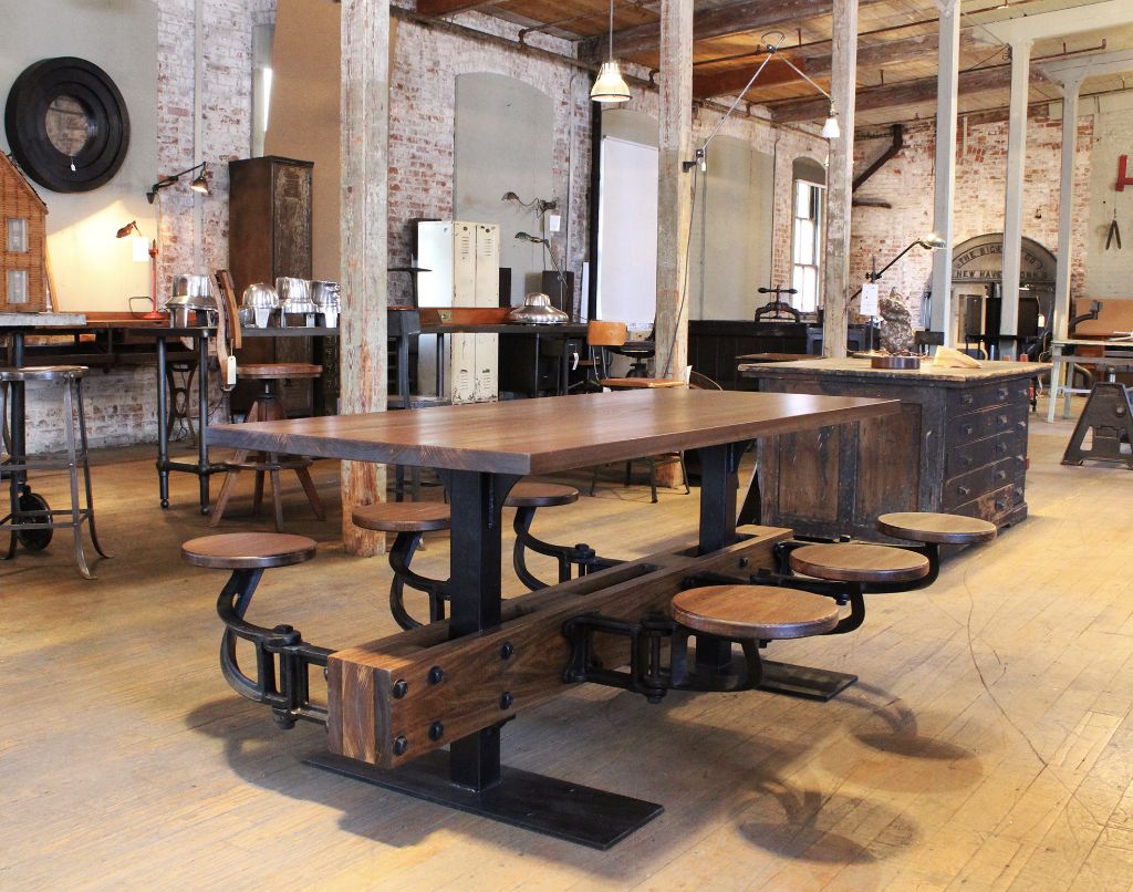 Swing Table freestanding 6 seat cast iron & wood swing out seat table with Swing Table freestanding 6 seat cast iron & wood swing out seat table with