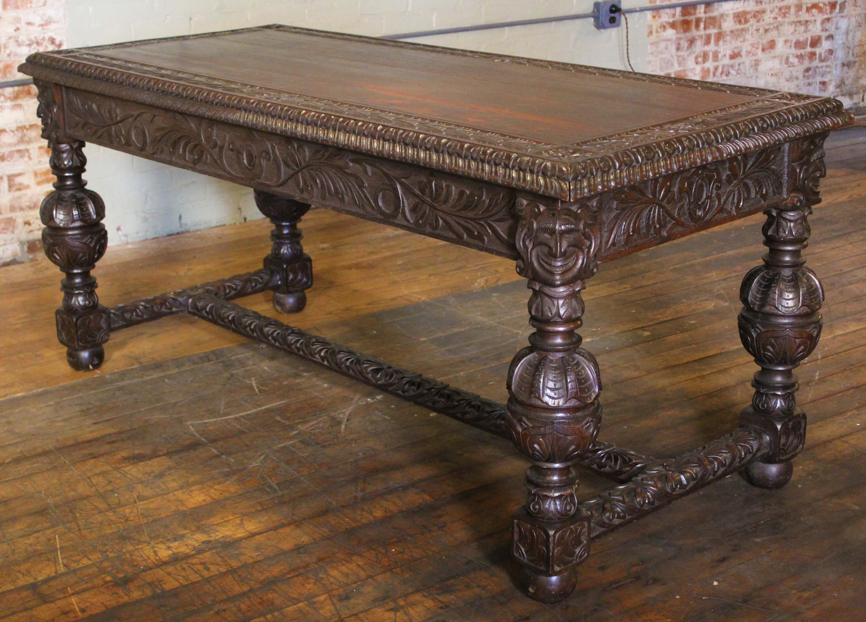 Carved Oak Library Table Get Back Inc Carved Oak Library Table